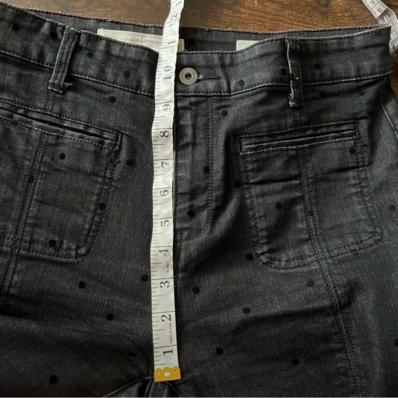 Anthropologie Pilcro Polka Dot Faded Black Wide Leg High Rise Crop Jeans Size 26 - Picture 3 of 14